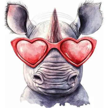 Textilní nažehlovací páska Dante Nažehlovačka Nosorožec a růžové brýle,6