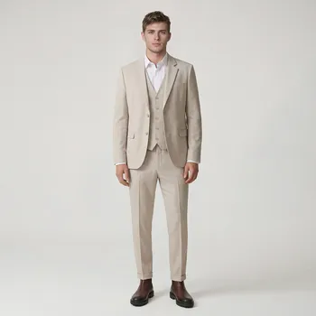 Pánské sako Reserved - Kostýmková vesta - béžová - 031HP-08M - 031HP-08M-52