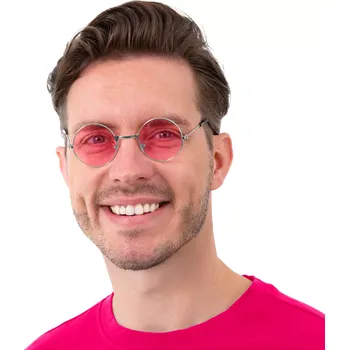 Party dekorace Party brýle Lennonky růžové