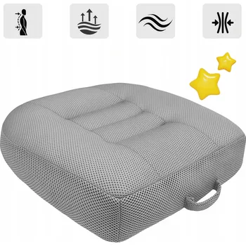 Polštář POLŠTÁŘ AUTOMOBILOVÁ VYVÝŠENÝ NAKLONĚNÝ ŠEDÝ 40×40×12 CM