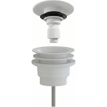 Odvodňovací žlab CERANO - Umyvadlová výpusť - 5/4“ click-clack - univerzální - neuzavíratelná - plast - bílá matná