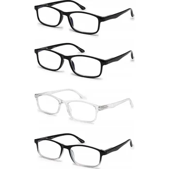 Brýle na čtení s filtrem modrého světla 4 ks, zvětšení 2x