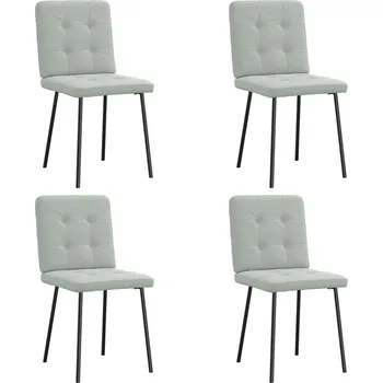 Jídelní židle Jídelní židle 4 ks světle šedé samet - 8721158566027