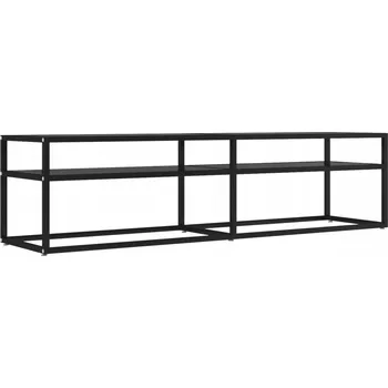 Televizní stolek TV stolek černý z tvrzeného skla, 160 x 40 x 40,5 cm