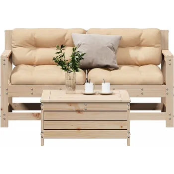 Zahradní sestava 3dílná zahradní sedací souprava s poduškami masivní borovice - 8721012897397