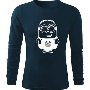 Pánské tričko Tričko dlouhý rukáv D232 Mimoň VW CAR tmavě modrá pánská vel S