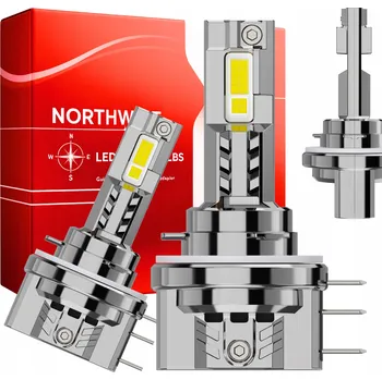 Autožárovka ŽÁROVKY H15 LED 125W HOMOLOGACE SILNÉ BÍLÉ SVĚTLO CANBUS DO AUTA