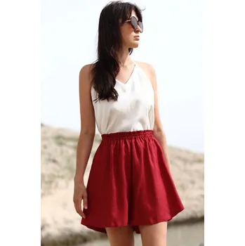 Dámské kraťasy Lotika Lněné dámské kraťasy Lotika v sukňovém střihu 1129730