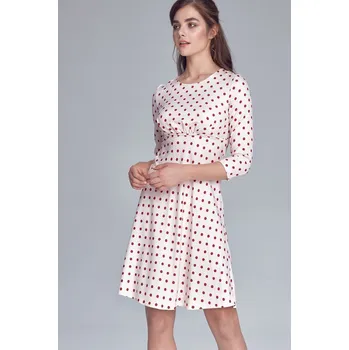 Dámské šaty TopMode Áčkové dámské puntíkované šaty v retro vzhledu s 3/4 rukávem 535118