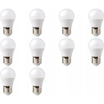 Žárovka LED Žárovka Kulička Velký Závit E27 7W 6500K Studená Bílá SADA 10 Ks
