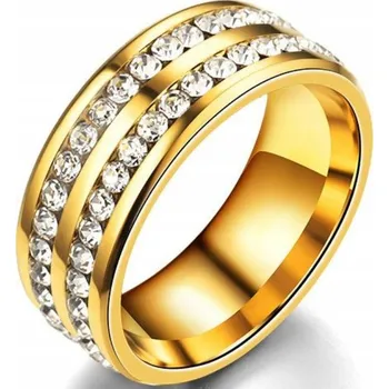 Prsten Zlatý Prstýnek s bílými Zirkony snubní prsten s kamenem