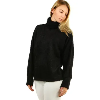 Dámský svetr TopMode Chlupatý dámský rolák volného střihu 489482