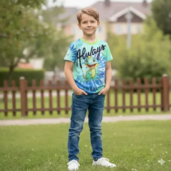 Chlapecké tričko Chlapecké tričko krátký rukáv Kugo FC0370 zelenkavé