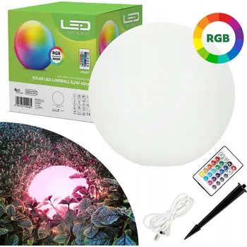 Venkovní osvětlení Solární zahradní LED lampa LUMIBALL 40cm 3000K+RGB IP65 LLS s dálkovým ovládáním a USB