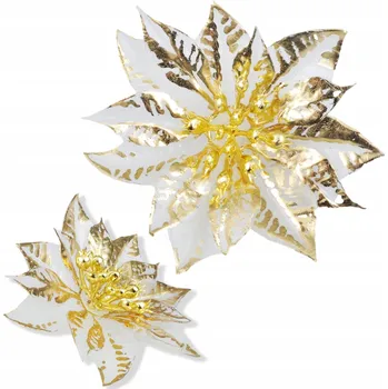 Vánoční dekorace VÁNOČNÍ HVĚZDA OZDOBA KVĚT NA STROMEČEK DEKORACE SVÁTEČNÍ DEKORACE