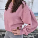 Kulišárny Mikina dámská STRUCTURE WAFLE Oldpink crop VELIKOST: 40-42