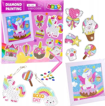 kreativní sada KREATIVNÍ SADA DIAMANTOVÁ MOZAIKA PRO VÝROBU KLÍČENEK JEDNOROŽCI