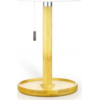Lampička BEZDRÁTOVÁ NOČNÍ LAMPA DO RESTAURACE HOTELU BAMBUSOVÁ VYPNUTÍ ŠŇŮRKOU