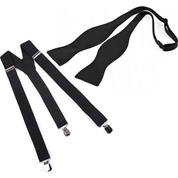 Kšandy Set kšandy a motýlek vázací černý Assante 522, Velikost Uni