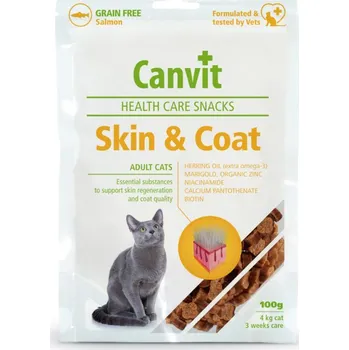 Pamlsek pro kočku Canvit Health Care Snack Skin & Coat fo Cats 100g