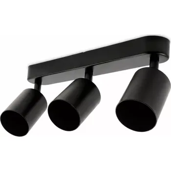 Stropní svítidlo natěsno s 3 válcovými tubusy, černé, GU10