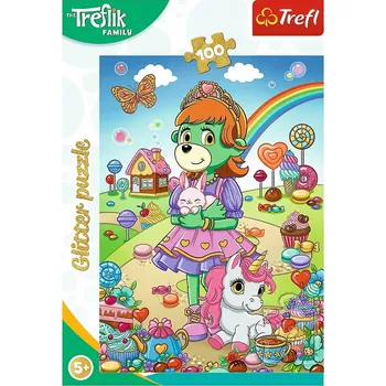 Puzzle Puzzle Trefl 100 dílků, třpytivé Treflíci