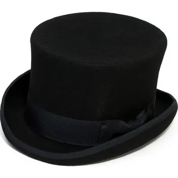Klobouk Černý cylindr anglický klobouk vlna Mes 85019, Velikost 56