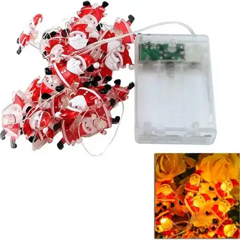 Vánoční dekorace Vánoční LED světýlka SANTA – 20 bílých diod na transparentním vodiči, 2 m