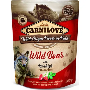 Krmivo pro psa Vlhké krmivo Carnilove Dog Adult pro psy, divočák s šípkovou růží, kapsička 300g