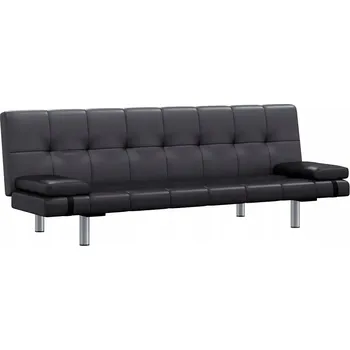 Pohovka Černá pohovka s nastavitelným opěradlem, 168 x 77 x 61,5-66 cm