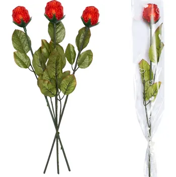 Čokoláda Růže z mléčné čokolády v celofánu se srdíčky [Chocoland, 20 g]