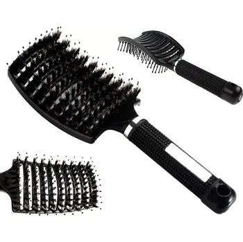 Profilovaná kartáč na vlasy 10řadá, černá