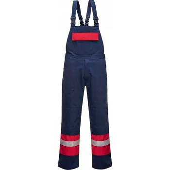 Pracovní obuv Pracovní kalhoty s laclem Bizflame Work, ohnivzdorné a antistatické, vel. M, tmavě modré, regular (běžná délka)