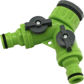 Rozdělovač hadicový Y 1/2" - 3/4" pro 2 rychlospojky s uzávěrem Garvia 20062