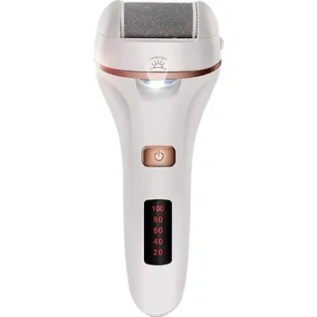 Elektrický pilník na chodidla s LCD displejem a nástavci, bílý