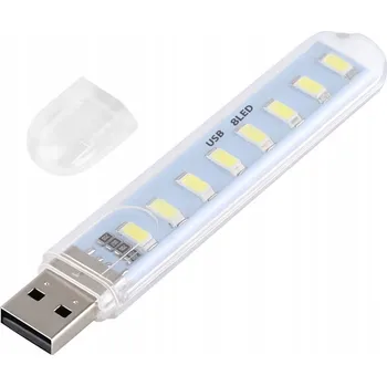 Lampička Noční lampa 8 LED USB NOTEBOOK flash disk POWERBANK