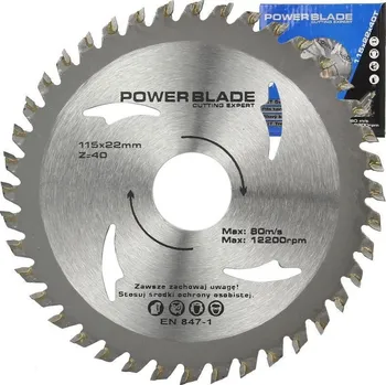Pilový kotouč Kotouč pilový s SK plátky (vidiový), 115x40Tx22mm POWER BLADE M09049