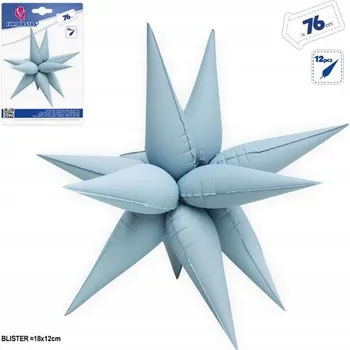 Balónek Fóliový balónek Hvězda Modrá pastelová matná 76 cm HVĚZDIČKA