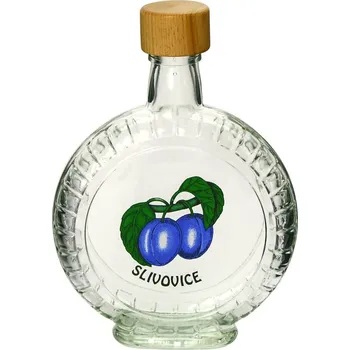 Láhev sklo 350ml PEGGY s dřevěným víčkem ŠVESTKA KUTIL Sklad7 4480120.00 (KUTIL Sklad7)