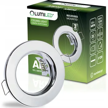 Halogenové svítidlo pod omítku Stropní Svítidlo Kulaté, pevné, chromové, patice GU10