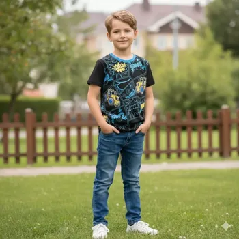 Chlapecké tričko Chlapecké tričko krátký rukáv Kugo WP7313 tmavě modré