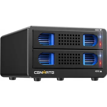 Pevný disk Obudowa RAID pro 2x HDD/SSD USB 3.0 40TB CENMATE s ventilátorem a 4 režimy