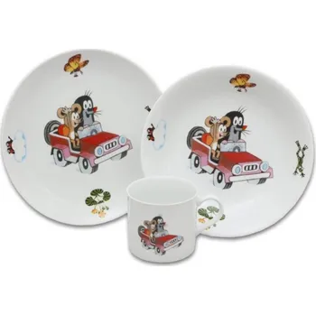 Talíř Porcelán Thun Porcelánová dětská sada krteček v autě 3 ks
