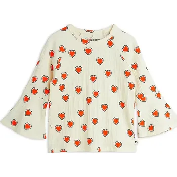 Chlapecké tričko Dětské bavlněné tričko s dlouhým rukávem Mini Rodini Outlined hearts 2562010611 béžová 01X, vel. 104-110