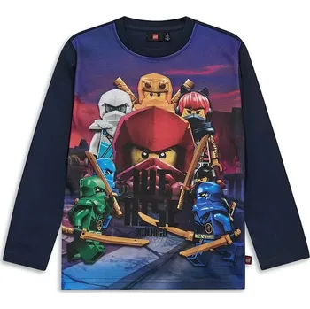 Chlapecké tričko Dětské bavlněné tričko s dlouhým rukávem Lego LWTAFFY 613 11010889 námořnická modř 59X, vel. 98