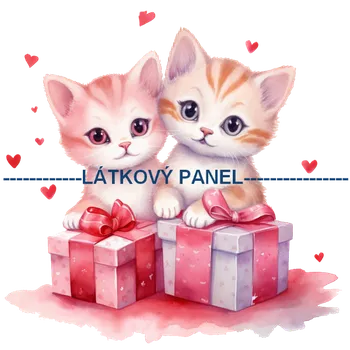 Látkový panel - Kočky láska - LA-19 Velikost: 20x20cm, Materiál: Mikroplyš