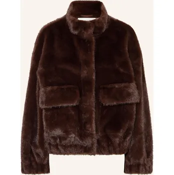 Dámský kabát Ba&Sh Dámská Bunda Z Umělé Kožešiny Paros, tmavě hnědá, 36
