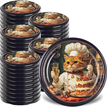 Sklenice ŠROUBOVACÍ VÍČKA NA SKLENICE FI82 UZÁVĚRY NA SKLENICE VÍČKA KOČKY 6-ZÁVĚSNÉ 50 Ks