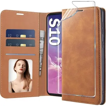 Pouzdro na mobilní telefon Pouzdro pro Samsung Galaxy S10 Neivi hnědé