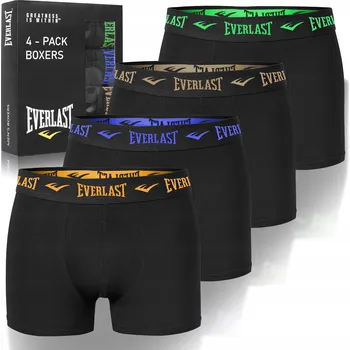 Everlast Pánské boxerky 4 kusy Slipy Bavlněné Černé Barva Logo XL
